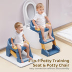 Potty Training Seat, 3-in-1 Toddler Toilet Seat with Step Stool Ladder, Splash Guard Anti-Slip Pad, Foldable Potty Chair with Soft Cushion for Toddler Kids Boys Girls