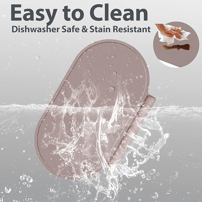 Silicone Placemat for Baby, Silicone Baby Toddlers Non-Slip Tablemats Stain Resistant Anti-Skid Reusable Dishwasher Safe Table Mats, Portable Food Mat Travel (2Pack, Gary)