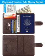 Passport Holder Cover Wallet RFID Blocking Leather Card Case Travel Accessories for Women Men (Z #Chocolate)