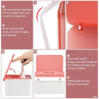Diaper Wipes Dispenser Wipes Holder, Wipes Tissue Case Keeps Wipes Fresh Tissue Wipes Container with Lid (Pink)