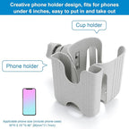 Accmor Stroller Cup Holder with Phone Holder, Bike Cup Holder, Universal Cup Holder for Uppababy Nuna Doona Strollers, 2-in-1 Cup Phone Holder for Stroller, Bike, Wheelchair, Walker, Scooter