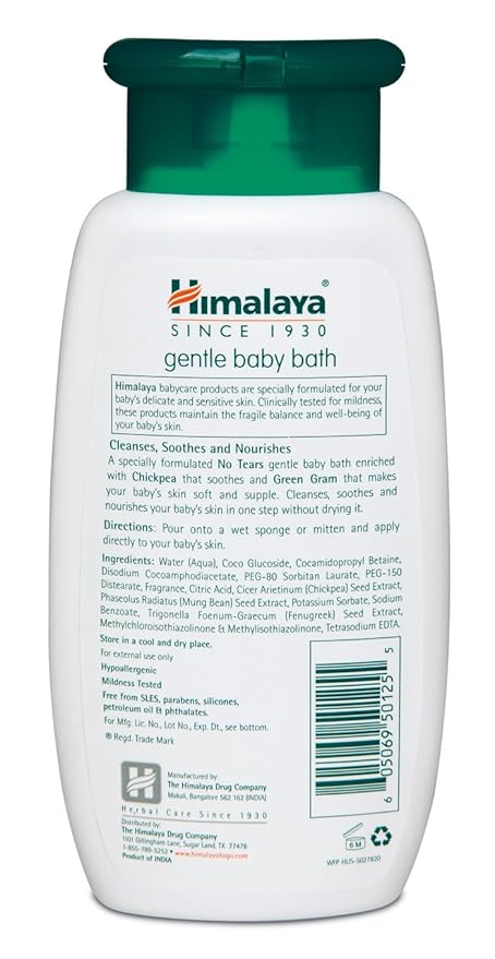 Himalaya Gentle Baby Bath, Gentle, Non-Irritating Cleanser for Nourishing Your Baby's Skin, 6.76 Fl Oz (Pack of 3)