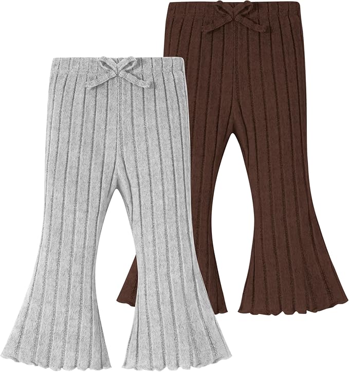 Neutocd Baby Girl Flare Pants Toddler Bell Bottoms Leggings Infant Stretchy Soft Trousers Solid Elastic Waist Pants
