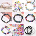 1100pcs 8mm Round Glass Beads for Jewelry Making, Bracelet Necklace Earring DIY Crafts Bulk Kit with Large Hole 83 Different Crystal Beads for Adults Jewelry Supplies