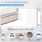 BABY JOY Bed Rail for Toddlers, 77’’ Extra Long, Height Adjustable & Folding Baby Bed Rail Guard w/Breathable Mesh & Double Safety Child Lock for Kids Twin Double Full Size Queen King Mattress (Gray)