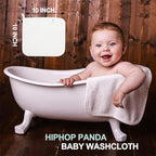 HIPHOP PANDA Baby Washcloths, Rayon Made from Bamboo - 2 Layer Ultra Soft Absorbent Newborn Bath Face Towel - Reusable Baby Wipes for Delicate Skin - White, 30 Pack