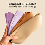 KeaBabies 2-Pack Silicone Baby Bibs for Eating - Sturdy Food-Grade Silicone Bibs for Babies Girl, Boy, Large Food Catcher, Clean & Put On Easily, Waterproof Toddler Feeding Essentials (Amethyst)