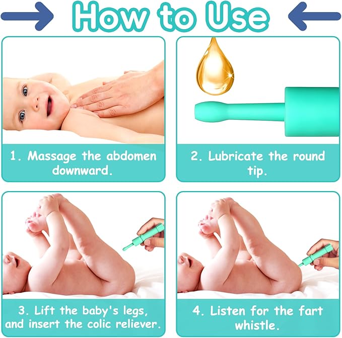 Gas and Colic Reliever for Babies, Baby Gas Colic Relief, Natural Solution for Baby Colic and Gas Relief, Safe & Effective Instant Constipation Relief for Babies, 20 Count (Green)