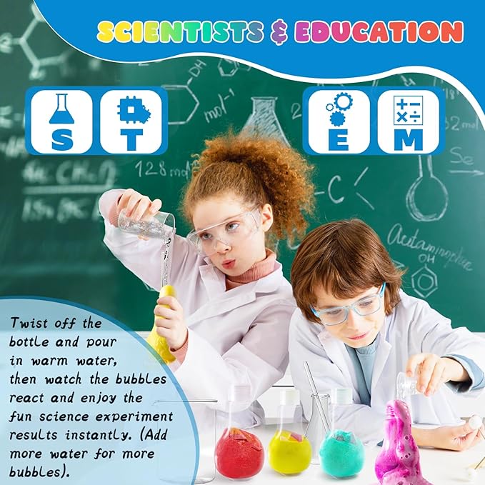 Potions Bath Bombs for Kids Christmas Gifts for Teens, 4 Pack Colorful Fizzy Bubble Bath for Fun and Educational Bath Time, Cool Foam Explosion Bath Toys for Kids, Boy Girls Stocking Stuffers