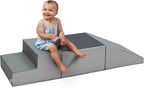 Factory Direct Partners 11618-GYLG SoftScape Toddler Playtime Climber, Indoor Active Play Structure (3-Piece Set) - Gray/Light Gray