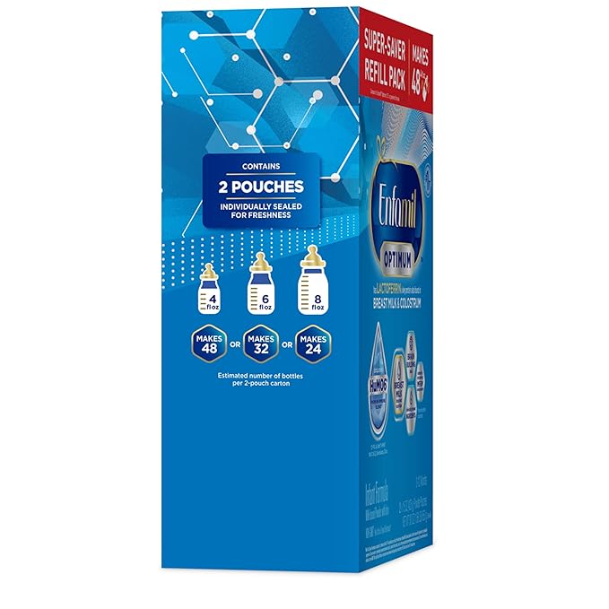 Enfamil Optimum (Enspire), Our Closest Formula to Breast Milk, Immune-Supporting Lactoferrin and Brain-Supporting DHA Baby Formula, Powder 30 Oz Refill (Pack of 3)