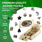 Jigfoxy Wooden Puzzles for Adults, Otter Couple Wood Puzzles Adult, Unique Animal Shape Wooden Jigsaw Puzzles for Adults, Birthday Gifts for Puzzle Lovers Family Friend (L-12.9 * 13.4in-261pcs)