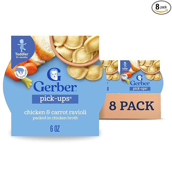 Gerber Pick-ups, Chicken & Carrot Ravioli in a Chicken Broth, 6 Ounce (Pack of 8)