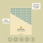 Personalized Name Labels for Kids (120) – Custom Waterproof & Durable Stickers for Clothing, Daycare, Office & School Supplies - Solid Color