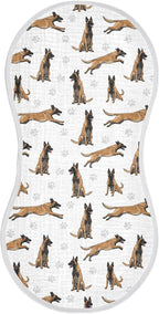 1 Pack Muslin Burp Cloths German Dogs Paw Prints White Cotton Baby Burp Cloths Extra Absorbent and Soft Spit Up Rags for Newborn Babies 22x11 Inch