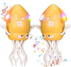 2pcs Magic Electric Dancing Octopus Toy with Led Light and Music,Yellow