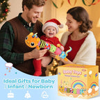 Baby Toys 0-6 6-12 Months, Sensory Musical Animal Stuffed Toy for Infant 0-3 3-6 Months, Tummy Time Toys with Mirror Crinkle Rattle, Plush Unicorn Cat Toy Gifts for 0 1 2 3 4 5 6+ Months Boys Girls