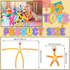 12 Pack Telescopic Suction Cup Toys, Sensory Toys Fidget Toys Fun Stocking Stuffers for Teens (Monkey Dog and Giraffe)
