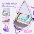 mygreen 3PCS Kids Backpack Set - Waterproof Bookbag with Lunch Box for Girls Ages 3-12, Adorable Cartoon Prints for School & Outdoor Use Green Mermaid