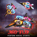 BEZGAR RC Plane for Kids | 2.4GHZ Brushless Drones with Camera, 6-axis Gyro Remote Control Airplane, 360° Flip Fighter Jet Toy, Toys for Ages 8+ with Colorful LED Navigation Lights Orange