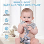 Jollybaby Baby Car Seat Stroller Toys, Plush Activity Hanging Spiral Activity Pram Crib with Music Box, Rattles, Squeaker for Babies Infant Boys Girls (SZ Gray Elephant)