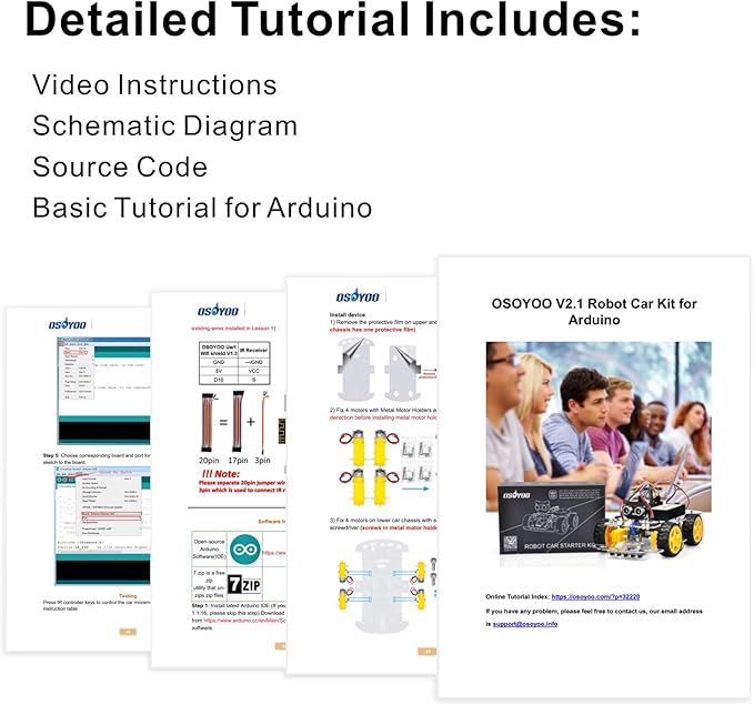 OSOYOO V2.1 Smart IOT Robot Car Kit for Arduino - Early STEM Education for Beginner and Teenager – Learn Circuit, Sensor - Get Hands-on Experience on Programming, Electronics Assembling, Robotics