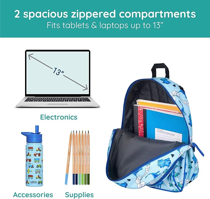Wildkin Blue Dino 15 Inch Backpack
