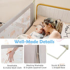 BABY JOY Bed Rail for Toddlers, 79" Vertical Lifting Extra Long Infants Safety Side Rails with Double Lock, Foldable Baby Bed Rail Guard for Twin Double Full Size Queen King Bed Mattress (Gray)