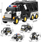 TEMI Police Trucks Boy Toys for 3-5 Year Old Toddlers - Toys for 3 4 5 6 7 Years Old Transport Vehicle Carrier Truck, Boy Trucks Toy Sets, Kids Toys Boys 3-5, Toys for Boys Girls Aged 4-6 5-7