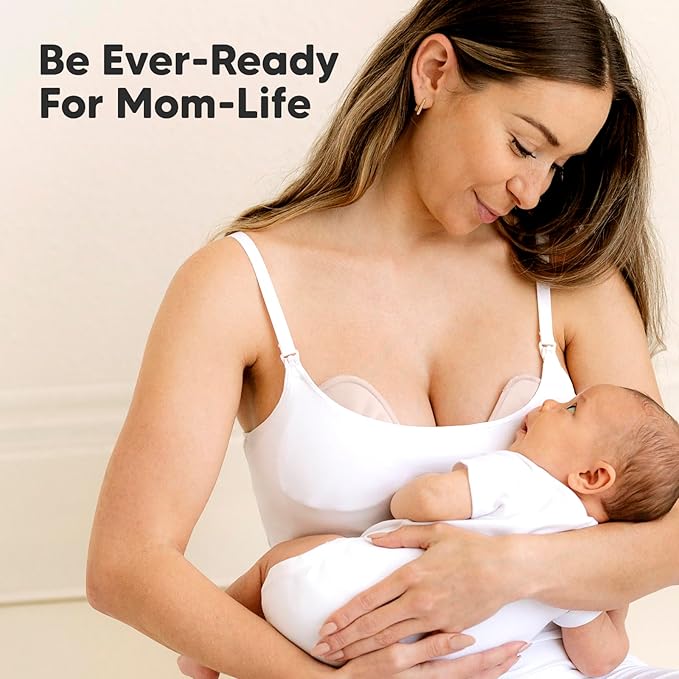 14-Pack Organic Nursing Pads - Washable Breast Pads for Breastfeeding, Nursing Bra Nipple Pads for Breastfeeding, Pumping Bra Reusable Breast Pads, Maternity Breastfeeding Bra Pads (Neutrals, M 3.9")