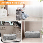 Foldable Baby Playpen with Gate, Extra Large Collapsible Play Yard for Babies & Toddlers, Portable Travel Play Pen with Fence, Safe Activity Center for Indoor & Outdoor Use (59"×71" Grey)