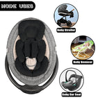 Infant Car Seat Insert Head and Body Support, GFU Reversible Newborn Insert for Carseat with Strap Pads, Soft Stroller Cushion Pillow Insert for Boys and Girls, Fits for Stroller, Swing, Black