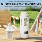 Dollox Portable Bottle Warmer for Travel 12oz Large Capacity Baby Portable Water Warmer for Formula, Breastmilk, Milk, 10000mAh, Wireless, Fast Heating Suitable for Baby Outdoor Travel, Car, Airplane