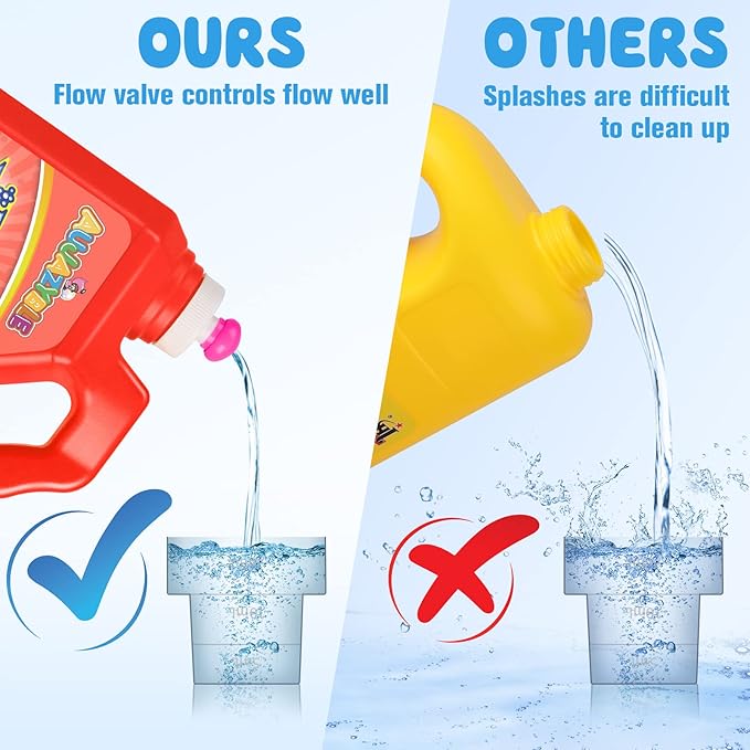 70 oz Bubbles Refills for Kids-Premixed Bubble Solution Refill Premium Bubble Liquid Bubble Juice for Bubble Machine/Wand/Blower at Wedding and Party | Kids Easy Grip Bottle