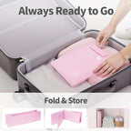 Bella’s Friends Baby Collapsible Bathtub, Travel Bath Tub for Baby, Foldable and Portable, Easy Storage, Reinforced Structure, Lightweight, Travel Essentials for 6M-3Y Infant Toddler, Pink