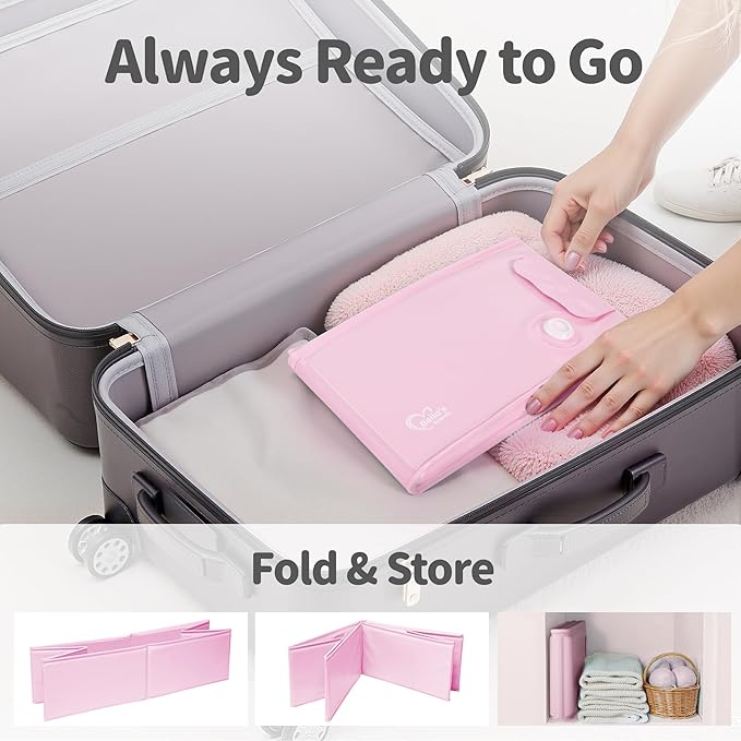 Bella’s Friends Baby Collapsible Bathtub, Travel Bath Tub for Baby, Foldable and Portable, Easy Storage, Reinforced Structure, Lightweight, Travel Essentials for 6M-3Y Infant Toddler, Pink