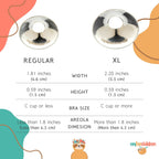 RFC Silver Nursing Cups - 999 Silver Nursing Pad - Nipple Shield Kit for Nursing Newborn - Breastfeeding Essentials - Nipple Cover Breastfeeding - with Silicone Ring & Cleaning Scotch & Case (XL)