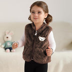 Baby Boys Girls Fleece Vest Zip Up Cute Bear Jackets Fuzzy Fall Winter Warm Clothes Newborn Outwear for Toddler Infant