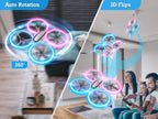 Q9s Drones for Kids,Cool RC Drone with Altitude Hold and Headless Mode,Hobby Quadcopter with Blue&Pink Light,2 Batteries and Remote Control,Birthday and Xmas Gifts Toys for Boys and Girls,Pink