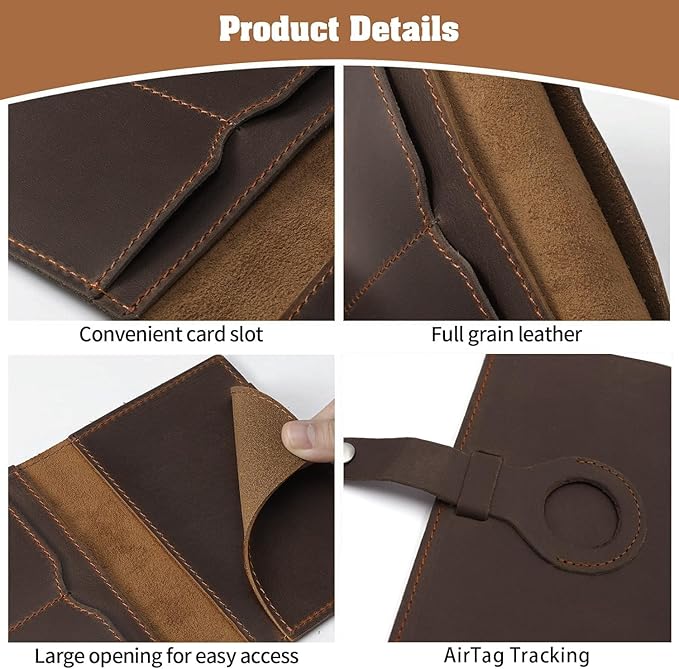 Jack&Chris Genuine Leather Passport Holder For Travel, RFID Blocking Handmade Passport Holder with Card Case Organized & Safe, Quality Travel Essentials for Women and Men for Gifting, Coffee