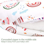 Rainbow Nursing Pillow Cover, Breastfeeding Pillow Slipcover for Baby Girls/Boys, Soft Snug Fits On Newborn Feeding Pillow Case