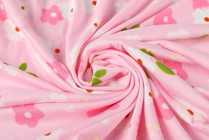 Onacosht Pack n Play Playard Fitted Sheets 2 Pack Set for Baby Girl Soft Stretchy Jersey Knit Portable Mini Crib Mattress Cover, Pink Floral