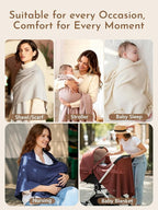 2pk Nursing Cover for Breastfeeding, Soft & Breathable Privacy Poncho, Multi-Use Feeding Shawl, Comfortable & Portable Breastfeeding Cover for Women Includes Mesh Laundry Bag