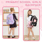 Kids Backpack for Girls School Bags for Middle School Students Book Bag for Elementary Primary Kawaii Ita Backpack, Black and Pink