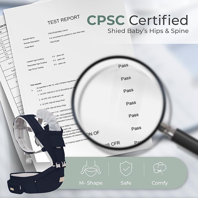 FRUITEAM Baby Carrier Newborn to Toddler, 6-in-1 Ergonomic & Adjustable Baby Carrier with Lumbar Support for All Seasons, Hands-Free, Adapt to Newborn, Infant & Toddler (Navy)