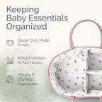 KiddyCare Diaper Caddy Nappy Organiser Changing Basket (Pink)