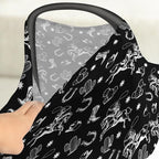 Country Western Car Seat Cover for Baby Cowboy Hat Boots Horse Cactus Stretchy 5-in-1 Covers Adjustable Car Canopy Breastfeeding Cover Wild West Desert Breathable Nursing Cover-Up