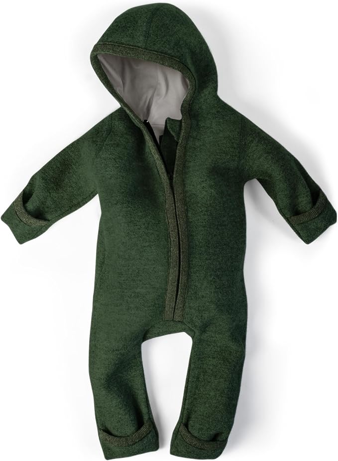 Ehrenkind® WOOLEN JUMPSUIT for Infants and Kids, Warm infant One-Piece made of natural virgin wool with zipper