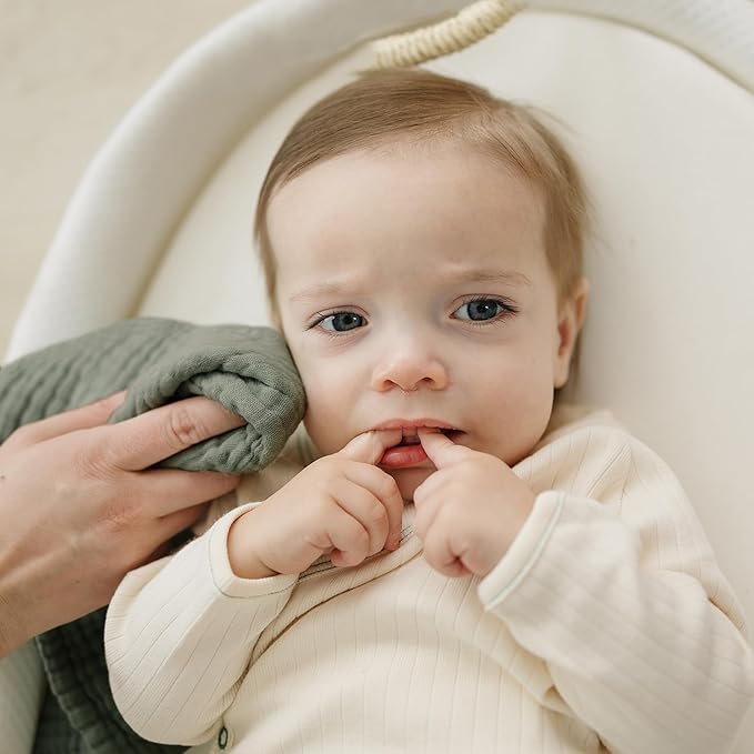 Konssy Baby Muslin Washcloths 7-Pack, 100% Cotton Baby Bath Washcloths, Soft & Absorbent Wash Cloths and Burp Cloths for Newborn Kids Girls & Boys, 11x11 inches