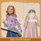 Doodle Glow, LED Note Board with Colors, 14.1"x10.9" Wooshneesham Acrylic Dry Erase Board, 16M-Color LED Light-Up Memo w/Music Sync, APP & Remote, Stand & 7 Markers, Battery Case, Neon Glow (Black)